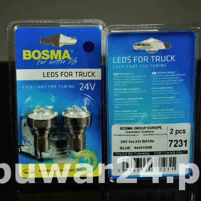 ŻARÓWKA /7231/ 24V 5xLED BA15s BLUE standa