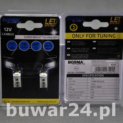 ŻARÓWKA /4045/12V LED 1xSMD T10 WHITE CANBUS 2szt