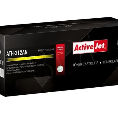 Activejet ATH-312AN Toner (zamiennik Canon, HP 126A CRG-729Y, CE312A; Premium; 1000 stron; żółty)