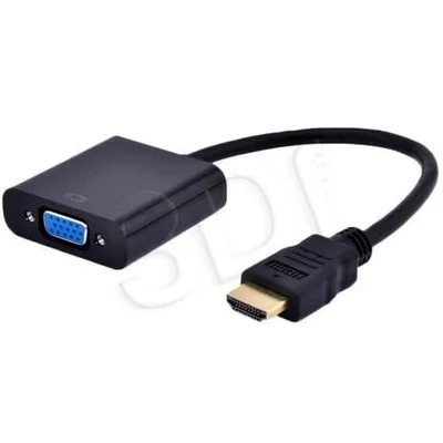 Adapter GEMBIRD A-HDMI-VGA-04 (HDMI M - D-Sub (VGA) F; 0,15m; kolor czarny)