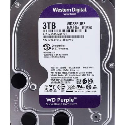 Dysk HDD WD Purple WD33PURZ (3 TB ; 3.5"; 256 MB; 5400 obr/min)