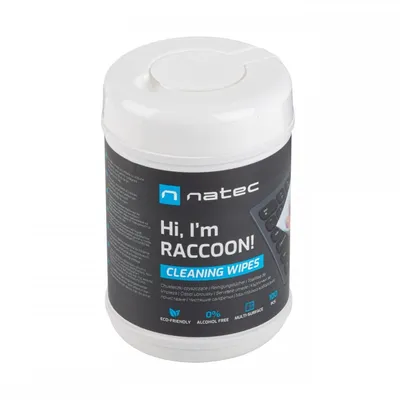 NATEC CHUSTECZKI CZYSZCZĄCE RACCOON 100 SZT. NSC-1796