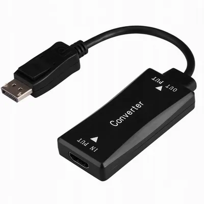 GEMBIRD KABEL AKTYWNY KONWERTER SYGNAŁU HDMI 4K NA DISPLAYPORT 15CM, CZARNY