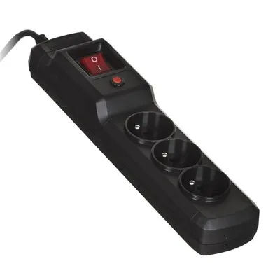 Listwa przeciwprzepięciowa Activejet COMBO 3gn/5m/cz (10A; 2300W) 5m; kolor czarny