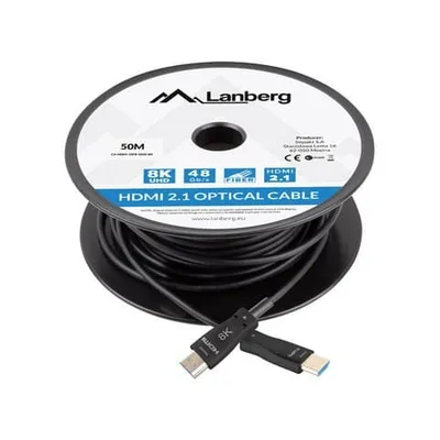 LANBERG KABEL HDMI M/M V2.1 50M 8K OPTYCZNY AOC CA-HDMI-30FB-0500-BK