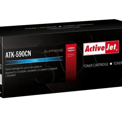 Activejet ATK-590CN Toner (zamiennik Kyocera TK-590C; Supreme; 5000 stron; niebieski)