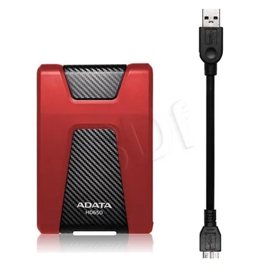 Dysk zewnętrzny HDD ADATA HD650 (1TB; 2.5"; USB 3.2; czerwony)