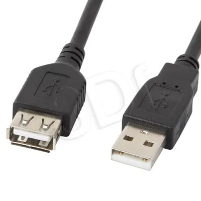 Kabel Lanberg CA-USBE-10CC-0018-BK (USB 2.0 M - USB 2.0 F; 1,8m; kolor czarny)