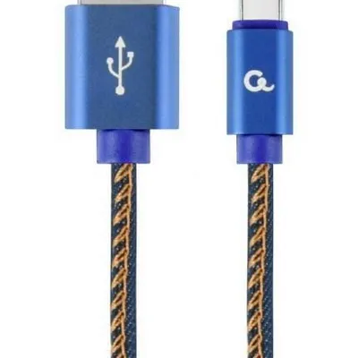 GEMBIRD KABEL USB TYPE-C (METALOWE WTYKI, OPLOT NYLONOWY W KOLORZE DENIM - JEANS) 1M