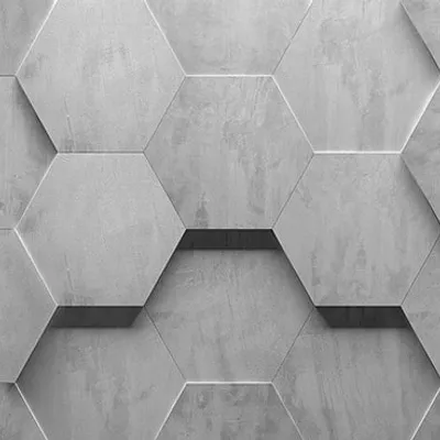 Panel ścienny międzyszafkowy MDF beton hexagony połysk