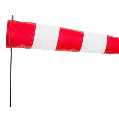 Rękaw - wskaźnik wiatru Biało / Czerwony HQ Windsock Airport 100cm