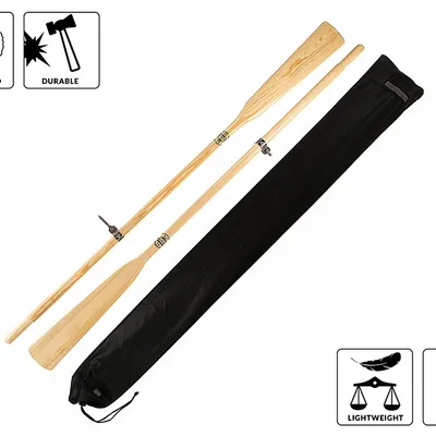 Wiosła szalupowe do łodzi John Paddle + pokrowiec Oar Sleeve + dulki (komplet - 2 sztuki)