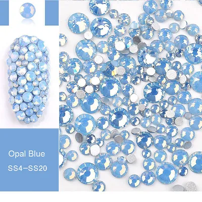 Cyrkonie do zdobienia paznokci OPAL Blue zestaw mix rozmiarów 1,4-4,6mm