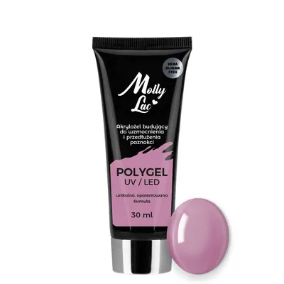 Polygel akrylożel budujący MollyLac Bean Paste różowy Nr 20 30ml