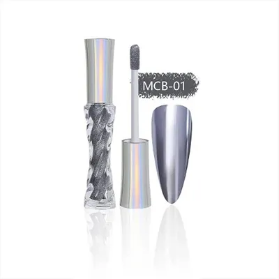 Pyłek w płynie do zdobienia paznokci Liquid Chrome Powder Szary MCB - 01