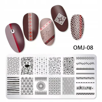 Blaszka do paznokci płytka do stampingu pattern OMJ-08