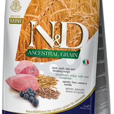 Farmina N&D Ancestral Grain canine LAMB & BLUEBERRY ADULT MINI 7kg + Advantix - dla psów do 4kg (pipeta 0,4ml)