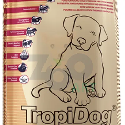 TROPIDOG Super Premium junior medium & large breed indyk, łosoś i jajka 15kg