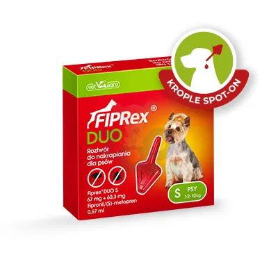 VET-AGRO Fiprex DUO S 67 mg + 60,3 mg roztwór do nakrapiania dla psów