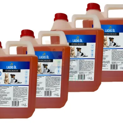 Lab-V Olej z Łososia 100% Dla Psa i Kota w Każdym Wieku 4x5000 ml (20L) Tłoczony Na Zimno