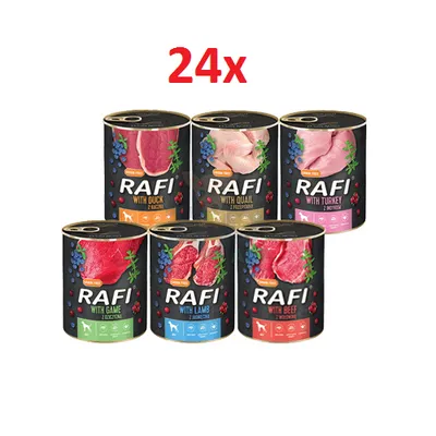 DOLINA NOTECI Rafi dla psa mix smaków 24x800g