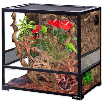 REPTI PLANET  terrarium szklane składane, drzwi przesuwne  60x45x60 cm