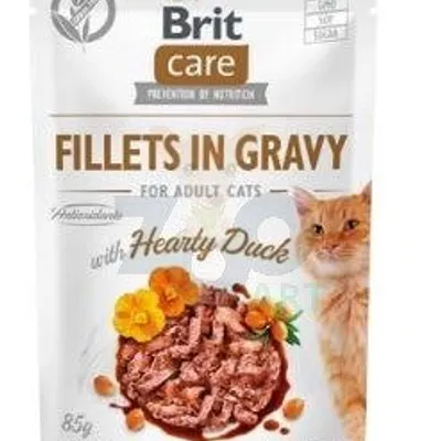 BRIT CARE Cat  Pouches Fillets in Gravy with Hearty Duck 85g