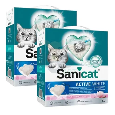 SANICAT ACTIVE WHITE 2x6L LOTUS - żwirek dla kota