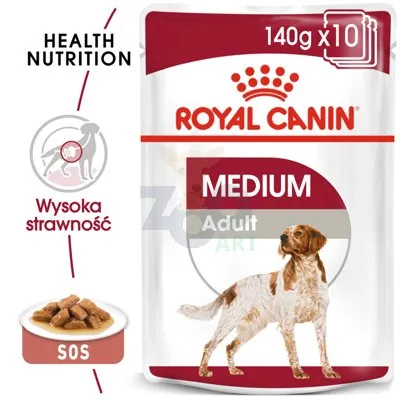 ROYAL CANIN Medium Adult 10x140g karma mokra w sosie dla psów dorosłych ras średnich