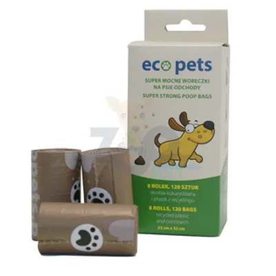 Eco Pets Ekologiczne worki na odchody 120 szt ( 8x15 szt )