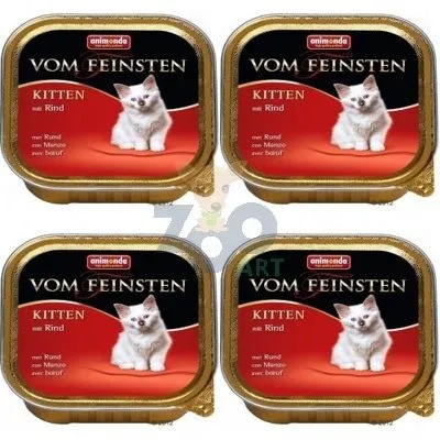 ANIMONDA Vom Feinsten Kitten smak: z wołowiną 32x100g