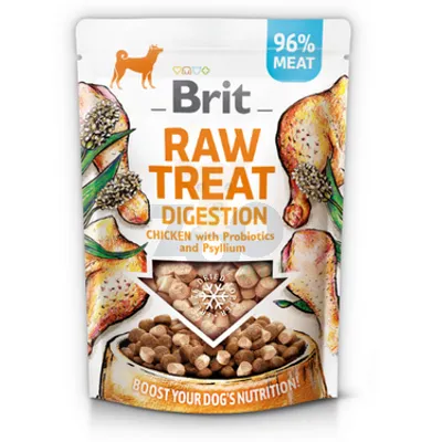 BRIT CARE Dog Raw Treat Digestion Chicken with Probiotics and Psyllium 40g