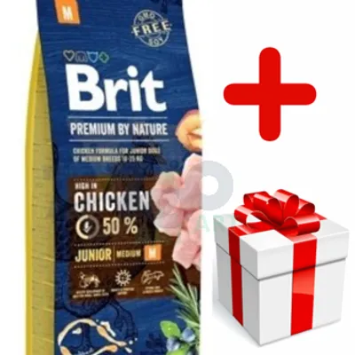 BRIT Premium By Nature Junior M 15kg + niespodzianka dla psa GRATIS!