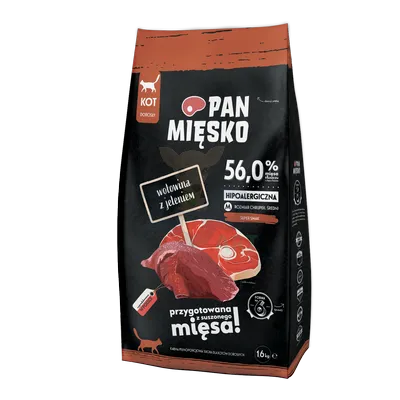 PAN MIĘSKO Wołowina z jeleniem M 1,6kg dla kota