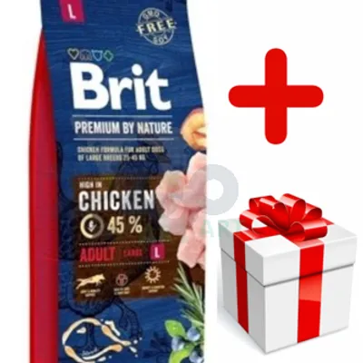 BRIT Premium By Nature Adult L 15kg + niespodzianka dla psa GRATIS!