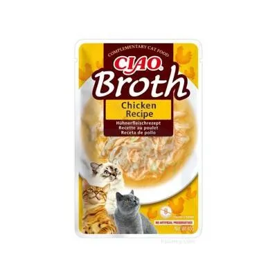 INABA Ciao Broth-karma uzupełniająca dla kota o smaku kurczaka w rosole 40g