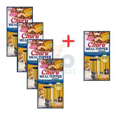 INABA  Cat Meal Topper Chicken wiith Cheese Recipe 4x14 (56g) 4+1 GRATIS