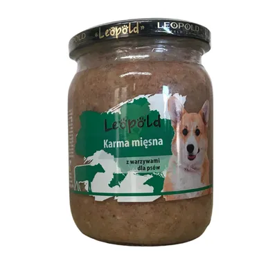 Leopold Karma mięsna z warzywami dla psów 500g (Słoik)