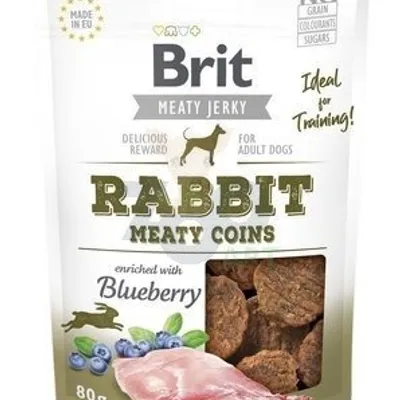 BRIT Jerky Snack Rabbit Meaty Coins with Blueberry 80g