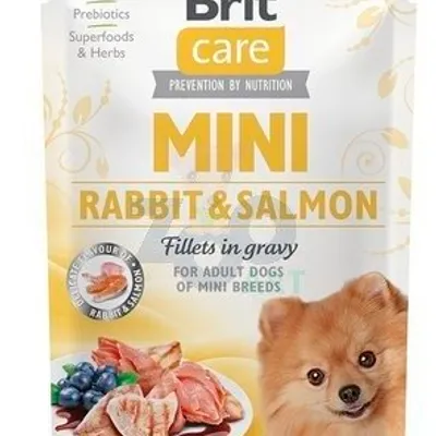 Brit Care Mini Rabbit & Salmon fillets in gravy 85g