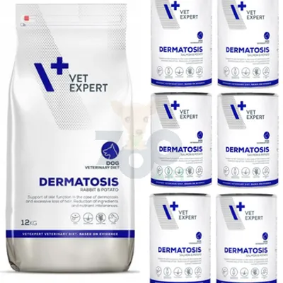 VETEXPERT Dermatosis Rabbit&Potato 12kg + Dermatosis 6x400g