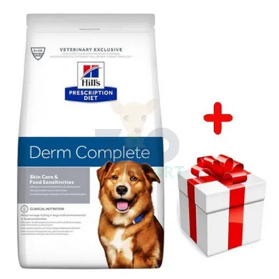 HILL'S PD Prescription Diet Canine Derm Complete 12kg + niespodzianka dla psa GRATIS!