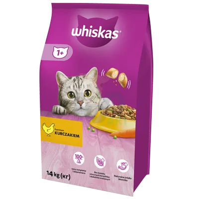 WHISKAS Adult 14 kg - sucha karma dla dorosłego kota, z pysznym kurczakiem