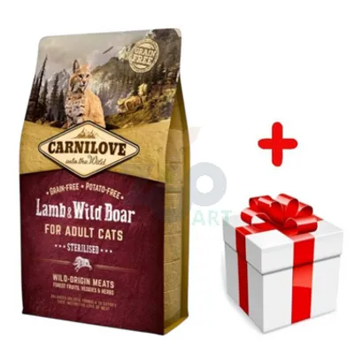 CARNILOVE Cat Lamb & Wild Boar Sterilised 6kg + niespodzianka dla kota GRATIS!