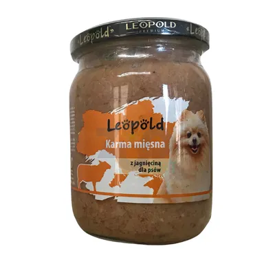 Leopold Karma mięsna z jagnięciną dla psów 500g (Słoik)