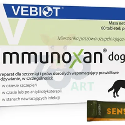 Vebiot Immunoxan dog 60 tabletek+Vebiot Senseine 1 saszetka 9 g GRATIS