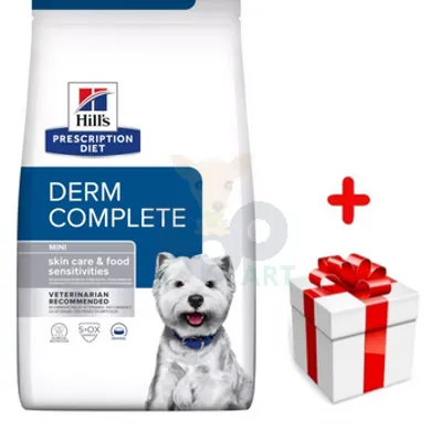 HILL'S PD Prescription Diet Canine Derm Complete Mini 1kg + niespodzianka dla psa GRATIS!