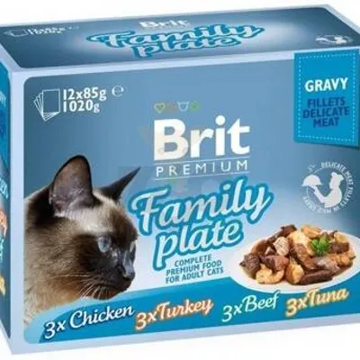 Brit cat pouch gravy fillets dinner plate 1020g (12x85g)