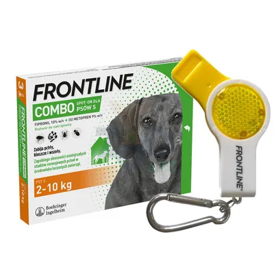 FRONTLINE Combo Spot -On Pies S 2-10kg (pipeta 3x 0,67ml) + zawieszka z gwizdkiem i latarką