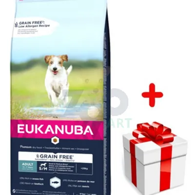 EUKANUBA Adult Small&Medium Grain Free 12kg + niespodzianka dla psa GRATIS!